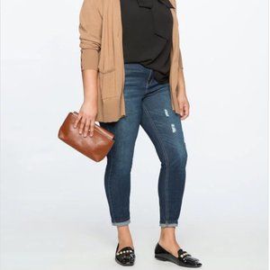 NWT Eloquii Classic Fit Peach Lift Distressed Skinny Jean Size 18
